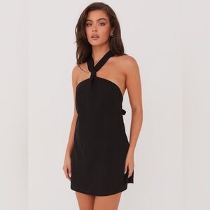 Elegant Black Halter Dress